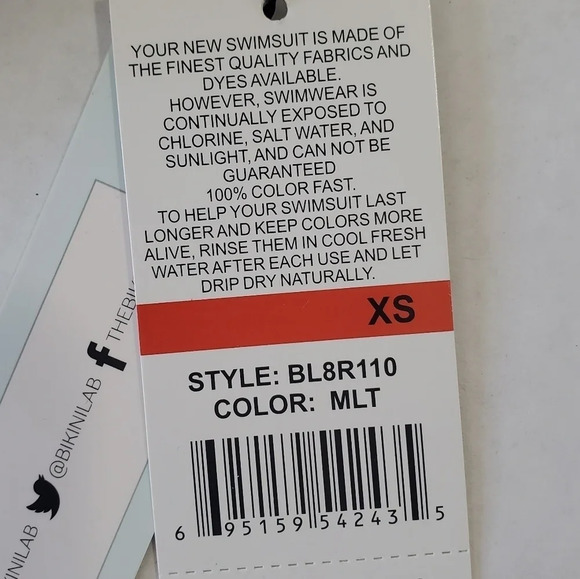 THE BIKINI LAB Purple Striped One Piece Swimsuit XS NWT - Picture 6 of 6